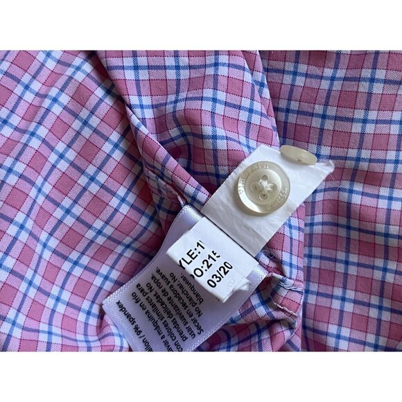 Vineyard Vines Performance Slim Fit Murray Shirt Pink Plaid Button-Down XL - Picture 5 of 6